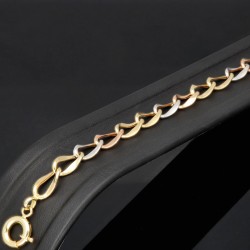 Hochwertiges Tricolor Armband für Damen aus 585 / 14k Gold (Gelbgold, Roségold und Weißgold) ca. 20cm lang