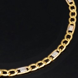 Armband aus 585er (14k) Bicolor Gold (Gelbgold und Weißgold) in ca. 19 cm Länge und 2,5mm Breite