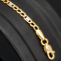 Armband aus 585er (14k) Bicolor Gold (Gelbgold und Weißgold) in ca. 19 cm Länge und 2,5mm Breite