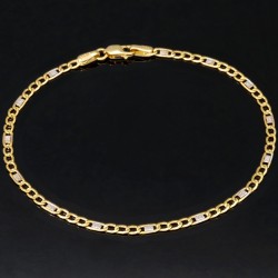 Armband aus 585er (14k) Bicolor Gold (Gelbgold und Weißgold) in ca. 19 cm Länge und 2,5mm Breite