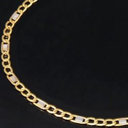 Armband aus 585er (14k) Bicolor Gold (Gelbgold und Weißgold) in ca. 19 cm Länge und 2,5mm Breite