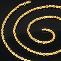 Edle Kordelkette in ca. 60 cm Länge aus hochwertigem 585er Gold 14k  ca. 2,5 mm Breite