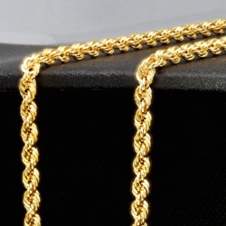 Edle Kordelkette in ca. 60 cm Länge aus hochwertigem 585er Gold 14k  ca. 2,5 mm Breite