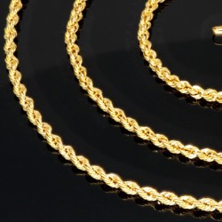 Edle Kordelkette in ca. 60 cm Länge aus hochwertigem 585er Gold 14k  ca. 3mm Breite