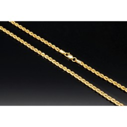Edle Kordelkette in ca. 60 cm Länge aus hochwertigem 585er Gold 14k  ca. 2,5 mm Breite