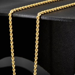 Funkelnde Kordelkette in ca. 60 cm Länge aus wertvollem 585er Gelbgold 14k ca. 2mm Breite