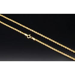 Funkelnde Kordelkette in ca. 60 cm Länge aus wertvollem 585er Gelbgold 14k ca. 2mm Breite