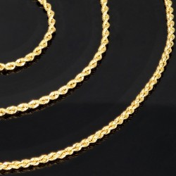 Funkelnde Kordelkette in ca. 60 cm Länge aus wertvollem 585er Gelbgold 14k ca. 2mm Breite