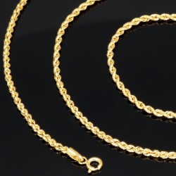 Funkelnde Kordelkette in ca. 60 cm Länge aus wertvollem 585er Gelbgold 14k ca. 2mm Breite