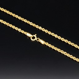 Funkelnde Kordelkette in ca. 60 cm Länge aus wertvollem 585er Gelbgold 14k ca. 2mm Breite