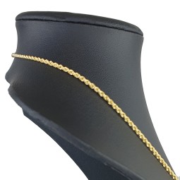 Funkelnde Kordelkette in ca. 60 cm Länge aus wertvollem 585er Gelbgold 14k ca. 2mm Breite