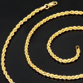 Prunkvolle Kordelkette aus funkelndem 585er Gold 14k, ca. 55cm 2,5mm