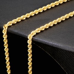 Prunkvolle Kordelkette in ca. 55cm Länge aus funkelndem 585er Gold 14k  ca. 3mm Breite