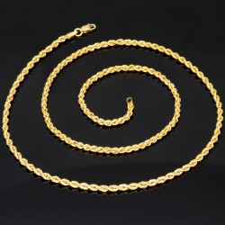 Prunkvolle Kordelkette aus funkelndem 585er Gold 14k,  ca. 55cm 2,5mm