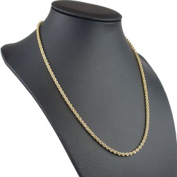 Kurze, funkelnde Kordelkette in ca. 45cm Länge aus edlem 14K 585 Gold ca. 2,5mm Breite