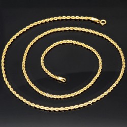 Glänzende Kordelkette in ca. 55cm Länge aus hochwertigem 14K 585 Gold ca. 2mm Breite