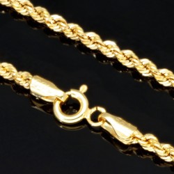 Glänzende Kordelkette in ca. 55cm Länge aus hochwertigem 14K 585 Gold ca. 2mm Breite