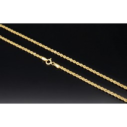 Glänzende Kordelkette in ca. 55cm Länge aus hochwertigem 14K 585 Gold ca. 2mm Breite