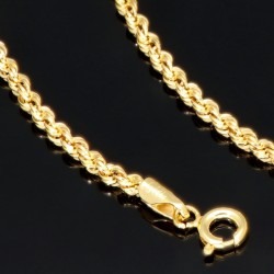 Kordelkette in ca. 50 cm Länge aus edlem Gold (14K 585er Gelbgold) ca. 2mm Breite