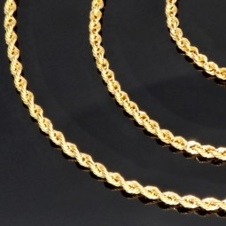 Kordelkette in ca. 50 cm Länge aus edlem Gold (14K 585er Gelbgold) ca. 2mm Breite