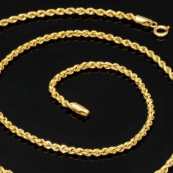 Kurze Kordelkette in ca. 45cm Länge aus hochwertigem 14K 585 Gold ca. 2mm Breite