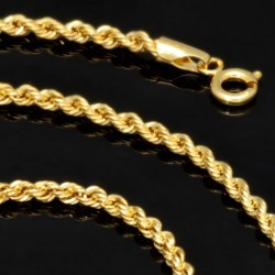 Kurze Kordelkette in ca. 45cm Länge aus hochwertigem 14K 585 Gold ca. 2mm Breite