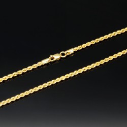 Edle Kordelkette in ca. 50 cm Länge aus hochwertigem Gold (14K 585er Gelbgold) ca. 2mm Breite