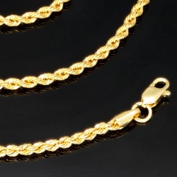 Edle Kordelkette in ca. 50 cm Länge aus hochwertigem Gold (14K 585er Gelbgold) ca. 2mm Breite