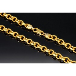 Exquisite Rundankerkette aus hochwertigem 750 / 18K Gelbgold mit Bicolor-Gold-Verschluss (Weißgold) ca. 51cm