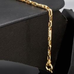 Filigran angefertigtes Designer-Armband aus Gold mit Greco-Muster ca. 21,5cm lang und 3mm breit (585 / 14k)