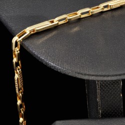 Filigran angefertigtes Designer-Armband aus Gold mit Greco-Muster ca. 21,5 cm lang und 3,5mm breit (585 / 14k)