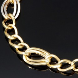 Elegantes Armband in modernem Design - Bicolor Gold 14K / 585 Gelb- und Weißgold (ca. 19,5 cm Länge)
