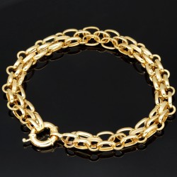 Exquisites Armband aus feinen, stilvoll gemusterten Gliedern aus 14K 585 Gold ca. 20cm lang