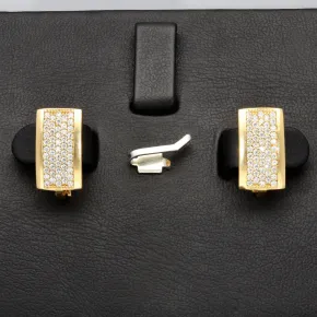 Bling Bling Ohrringe mit glitzernden Zirkonia aus massivem 585 14K Gold mit englischem Verschluss