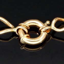Glänzendes Goldamband für Damen mit elegantem Design aus edlem 14K 585 Gelbgold, ca. 20cm Länge, 8mm Breite