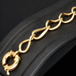 Glänzendes Goldamband für Damen mit elegantem Design aus edlem 14K 585 Gelbgold, ca. 20cm Länge, 8mm Breite