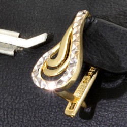 Goldohrringe aus 14 Karat / 585 Bicolor Massivgold (Gelbgold und Weißgold)