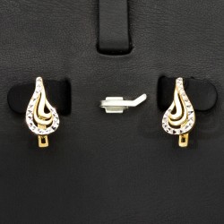 Goldohrringe aus 14 Karat / 585 Bicolor Massivgold (Gelbgold und Weißgold)