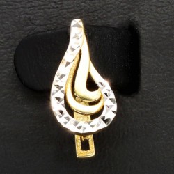 Goldohrringe aus 14 Karat / 585 Bicolor Massivgold (Gelbgold und Weißgold)