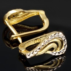 Goldohrringe aus 14 Karat / 585 Bicolor Massivgold (Gelbgold und Weißgold)