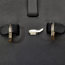 Mini Creolen mit schwarzen Zirkoniasteinen aus exquisitem Gold (585er 14K Gelbgold)