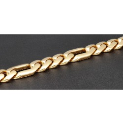 Außergewöhnliches Panzerarmband in edlem Figaro Design mit Zirkoniabesatz aus 14K/585 Gold in ca. 1 cm Stärke, ca. 21cm Länge, (ca. 13,6g)