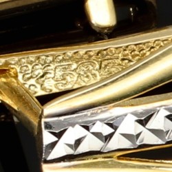 Stilvolle Bicolor Gold-Ohrringe in edlem 14K / 585 Gelbgold und Weißgold