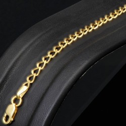 Edles Panzerarmband aus glanzvollem 585 14k Gold, ca. 3mm breit, 19cm lang