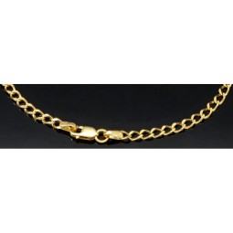 Edles Panzerarmband aus glanzvollem 585 14k Gold, ca. 3mm breit, 19cm lang