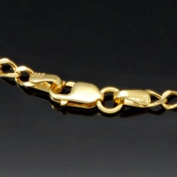 Edles Panzerarmband aus glanzvollem 585 14k Gold, ca. 3mm breit, 19cm lang