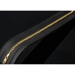 Edles Panzerarmband aus glanzvollem 585 14k Gold, ca. 3mm breit, 19cm lang