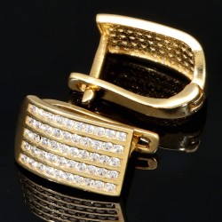 Massive Ohrringe mit funkelndem Zirkoniabesatz aus hochwertigem 14K 585 Gelbgold