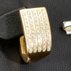 Massive Ohrringe mit funkelndem Zirkoniabesatz aus hochwertigem 14K 585 Gelbgold