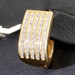 Massive Ohrringe mit funkelndem Zirkoniabesatz aus hochwertigem 14K 585 Gelbgold